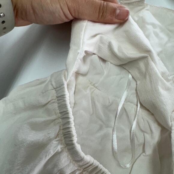 Louna‎ Romper Womens Medium White Tie Back Criss Cross Cotton Blend - Picture 14 of 16